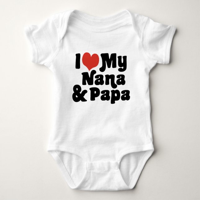 I Love My Nana & Papa Baby Bodysuit (Front)
