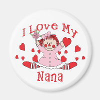 I love My Nana Rag Doll & Hearts