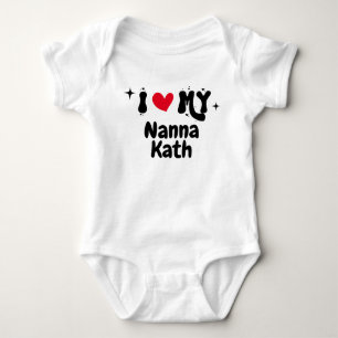 I Love My Nanna Retro Stars Customisable Newborn Baby Bodysuit