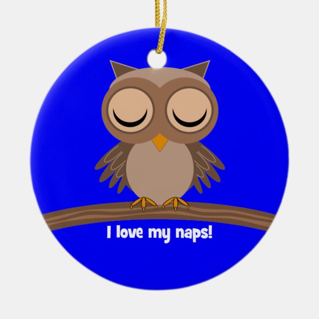 I love my naps owl ceramic tree decoration (Front)