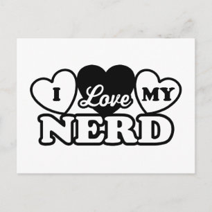 I Love My Nerd Postcard