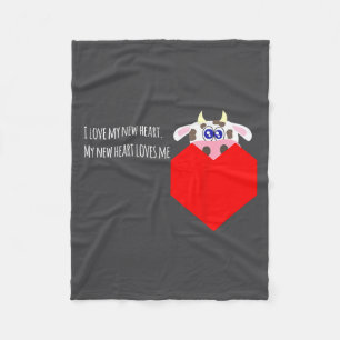 I Love My New Cow Valve Heart Patient Fleece Blanket