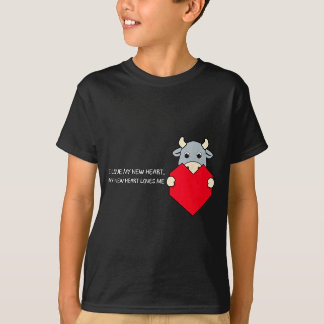 I Love My New Heart Loves Me Heart Health Awarenes T-Shirt (Front)