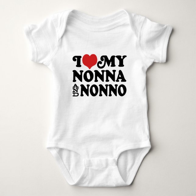 I Love My Nonna and Nonno Baby Bodysuit (Front)