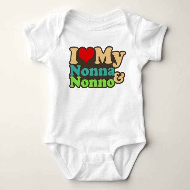 i love my nonna and nonno baby bodysuit (Front)
