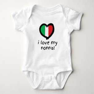 I Love My Nonna Italian Baby Bodysuit Shirt
