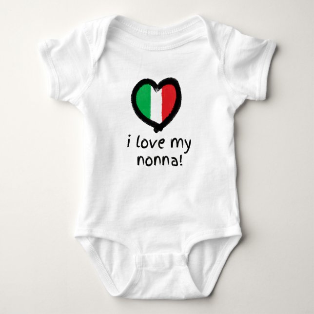 I Love My Nonna Italian Baby Bodysuit Shirt (Front)