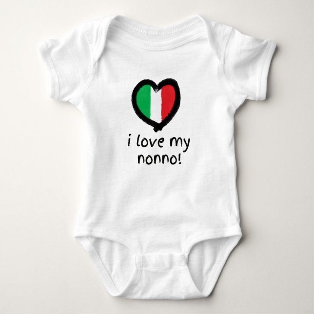 I Love My Nonno Italian Baby Bodysuit Shirt (Front)