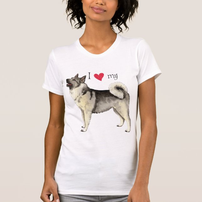 I Love my Norwegian Elkhound T-Shirt (Front)