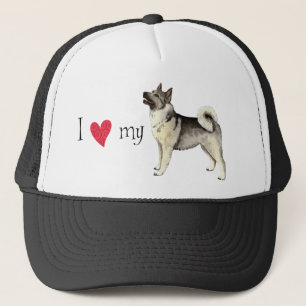 I Love my Norwegian Elkhound Trucker Hat