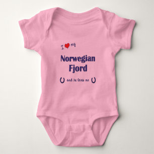 I Love My Norwegian Fjord (Male Horse) Baby Bodysuit