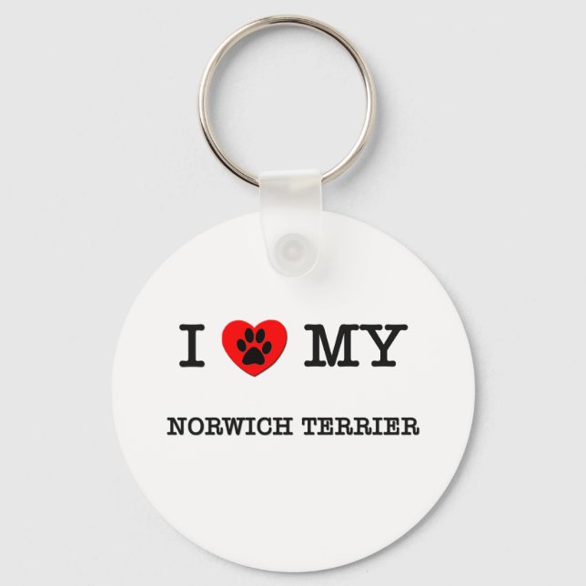 I LOVE MY NORWICH TERRIER KEY RING (Front)
