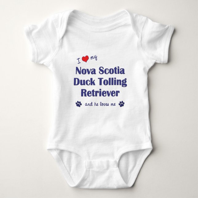 I Love My Nova Scotia Duck Tolling Retriever (He) Baby Bodysuit (Front)