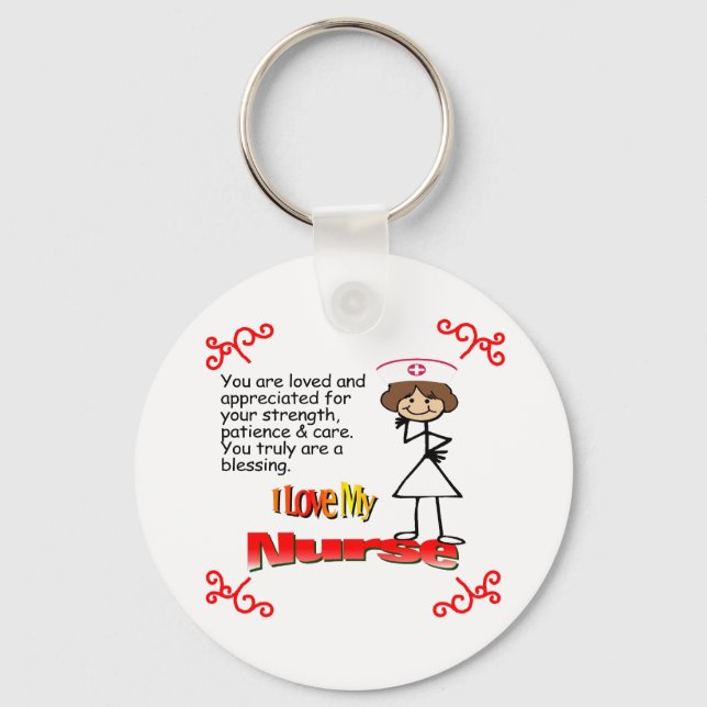 I Love My Nurse Key Ring (Front)