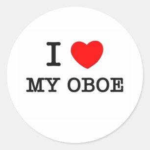 I Love My Oboe Classic Round Sticker