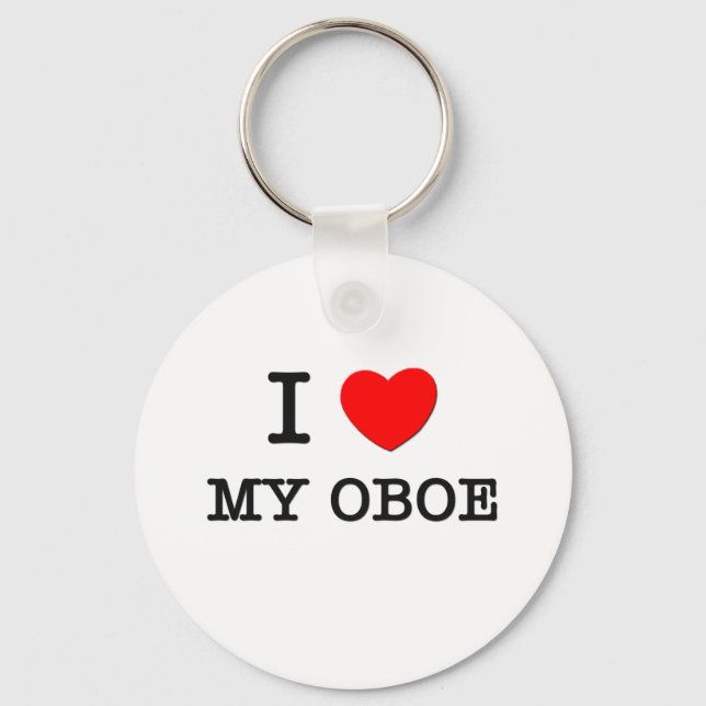 I Love My Oboe Key Ring (Front)