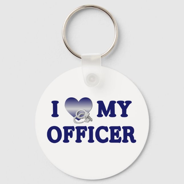 I Love My Officer Key Ring (Front)
