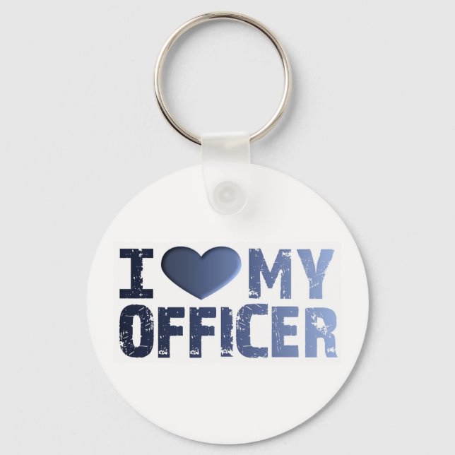 I Love My Officer Keychain (Front)