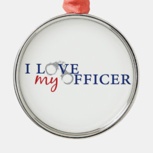 I Love My Officer Metal Tree Decoration