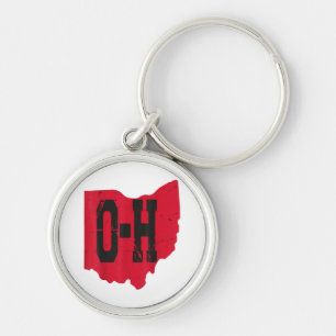 I Love My Ohio Home Script Ohio Buckeye State Key Ring