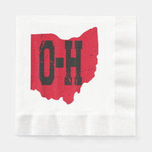 I Love My Ohio Home Script Ohio Buckeye State Napkin