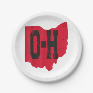 I Love My Ohio Home Script Ohio Buckeye State Paper Plate