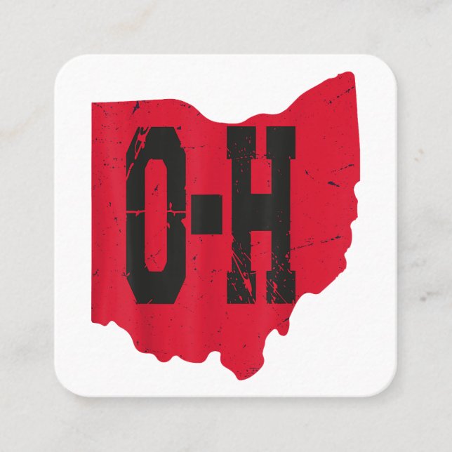 I Love My Ohio Home Script Ohio Buckeye State Square Business Card (Front)