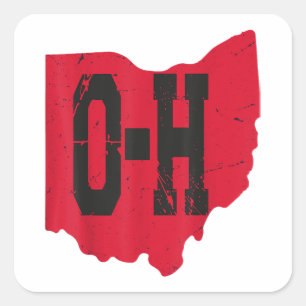 I Love My Ohio Home Script Ohio Buckeye State Square Sticker