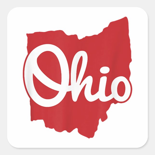 I Love My Ohio Home Script Ohio  Square Sticker (Front)