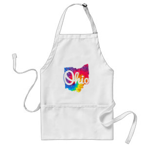 I Love My Ohio Home Script Tie Dye Ohio Standard Apron
