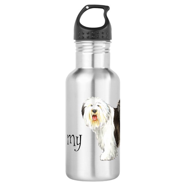 I Love my Old English Sheepdog 532 Ml Water Bottle (Front)