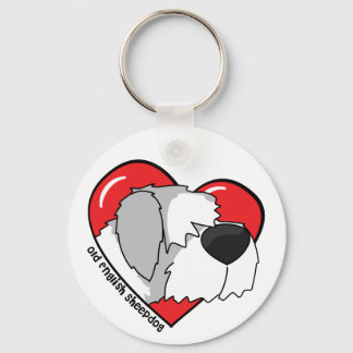 I Love my Old English Sheepdog Keychain