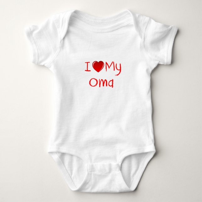 I Love My Oma Infant & Toddler T-Shirt Baby Bodysuit (Front)