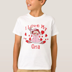 I love My Oma Rag Doll & Hearts T-Shirt