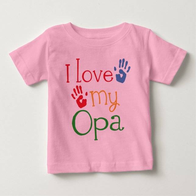 I Love My Opa (Handprints) Baby T-Shirt (Front)
