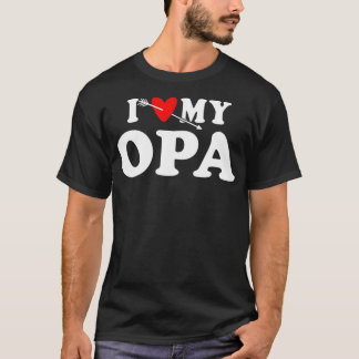 I Love My Opa with Heart Wear for Grandson T-Shirt