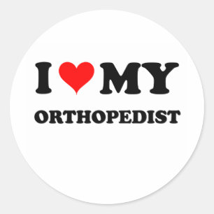 I Love My Orthopaedist Classic Round Sticker
