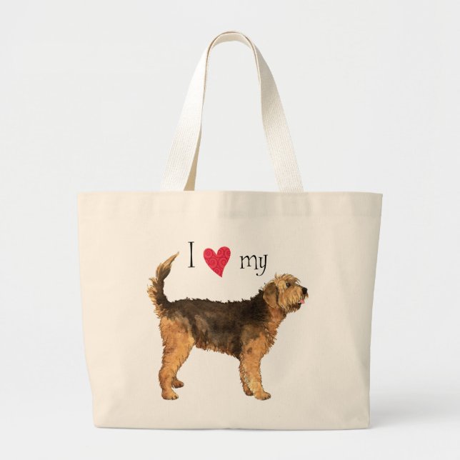 I Love my Otterhound Large Tote Bag (Front)