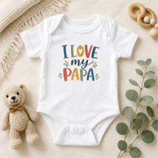 I Love My Papa Personalized Baby Bodysuit