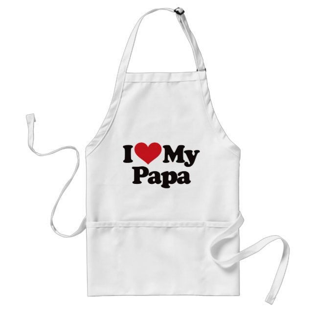 I Love My Papa Standard Apron (Front)