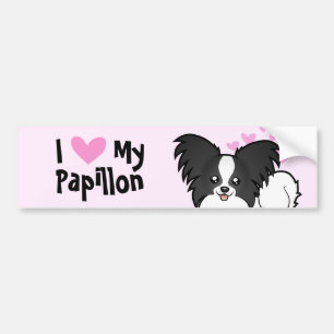 I Love My Papillon Bumper Sticker