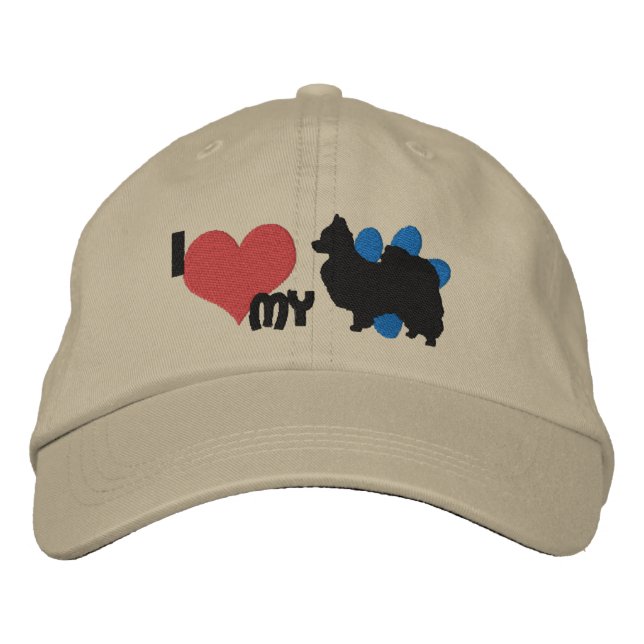 I Love my Papillon Embroidered Hat (Front)