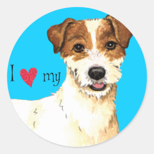 I Love my Parson Russell Terrier Classic Round Sticker