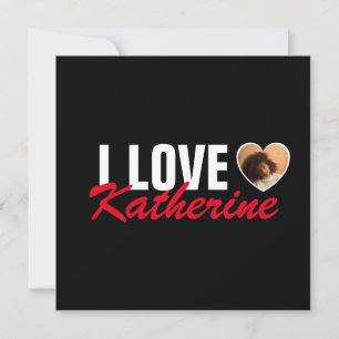 I Love My Partner Custom Photo Heart and Text Holiday Card