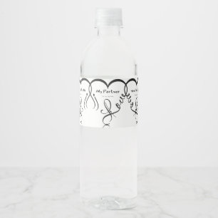 I love my partner • You are my home Water Bottle Label