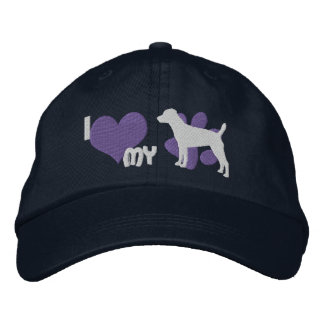 I Love my Patterdale Terrier Embroidered Hat Blue