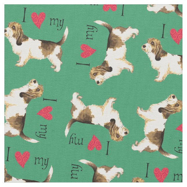 I Love my PBGV Fabric (Close Up)