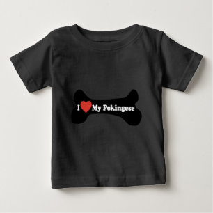 I Love My Pekingese - Dog Bone Baby T-Shirt
