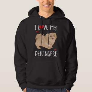 I love my pekingese dog breed hoodie