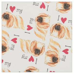 I Love my Pekingese Fabric